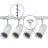 Komplettset 1-Phasen Rail 2 Meter Weiß | incl. 4x Spot + GU10 2700K 3W Dimmbar + Abschlusskappe, Stromanschluss und I-Verbinder